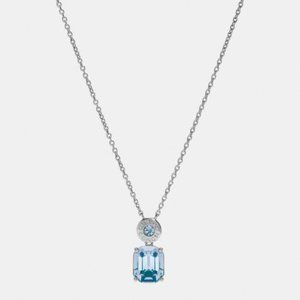 NWT Coach Blue Crystal Necklace and Earrings Set